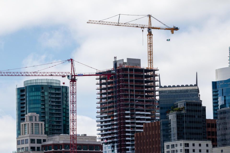 tower, cranes, skyline