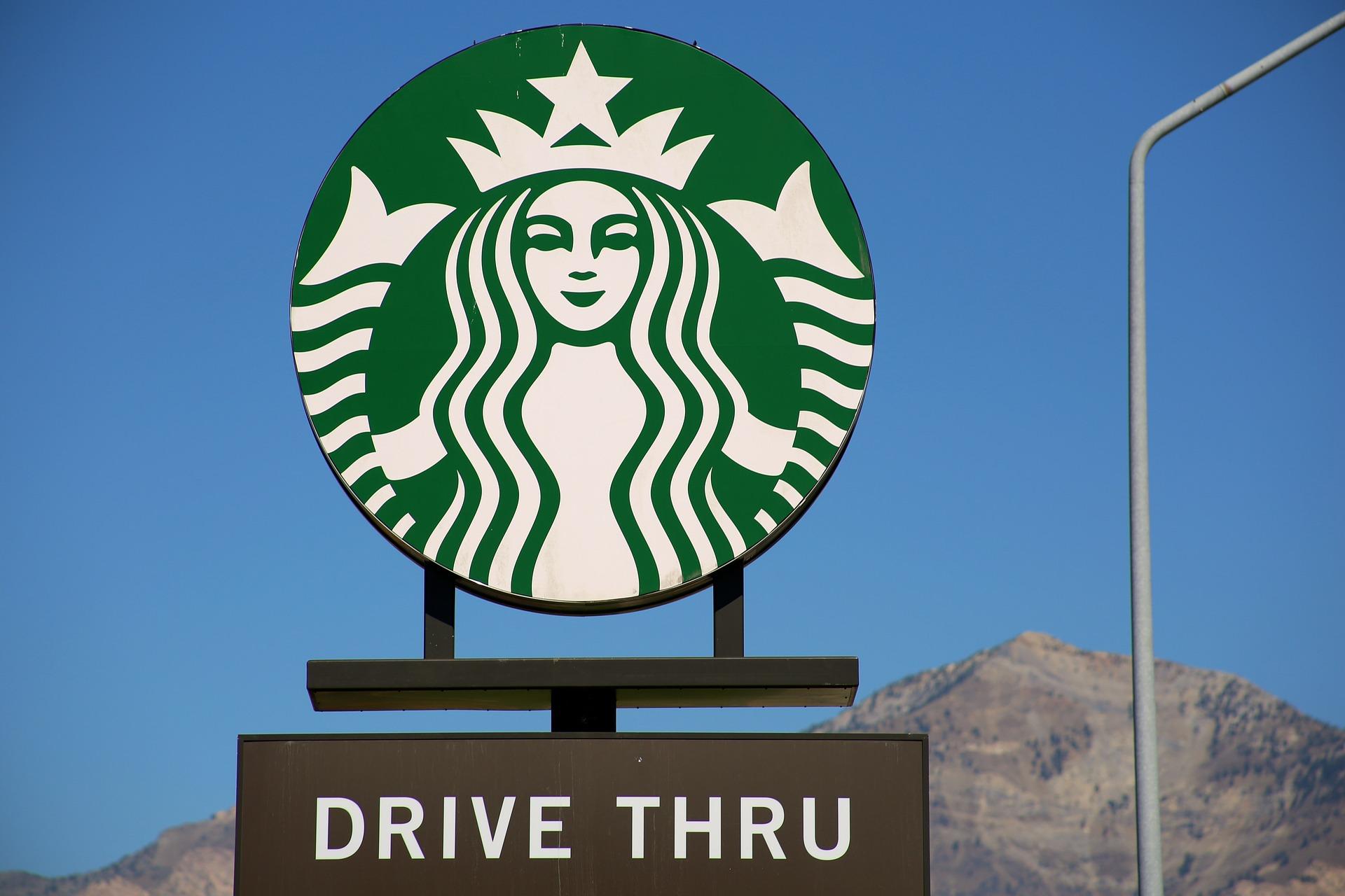 Starbucks drive thru sign