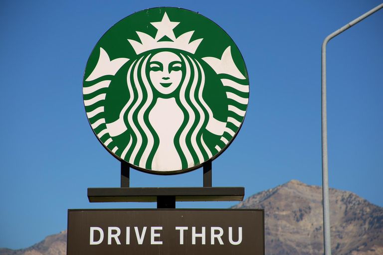 Starbucks drive thru sign