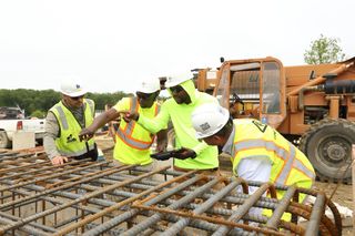 construction workers diverse work site