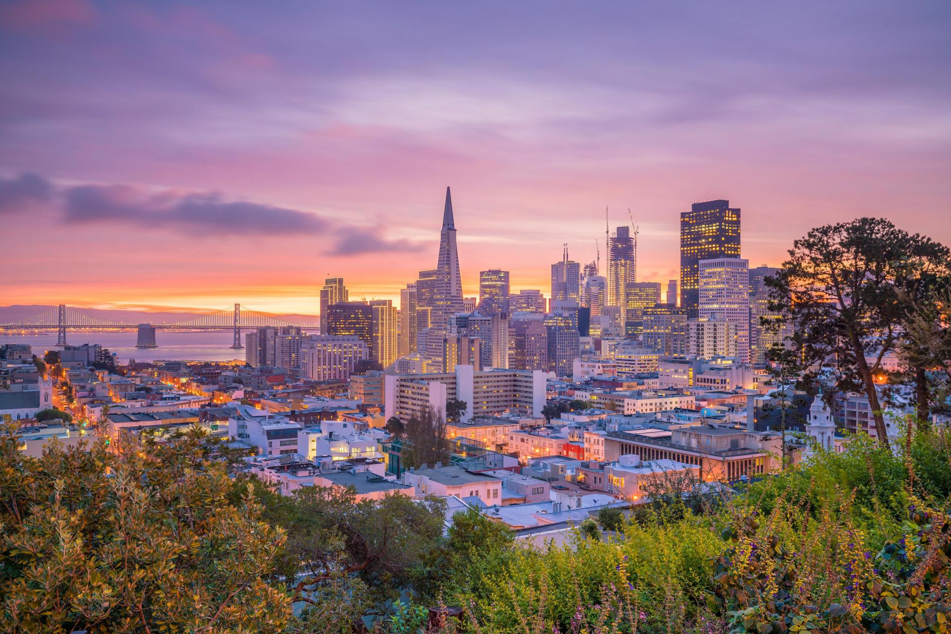 San Francisco at twilight.