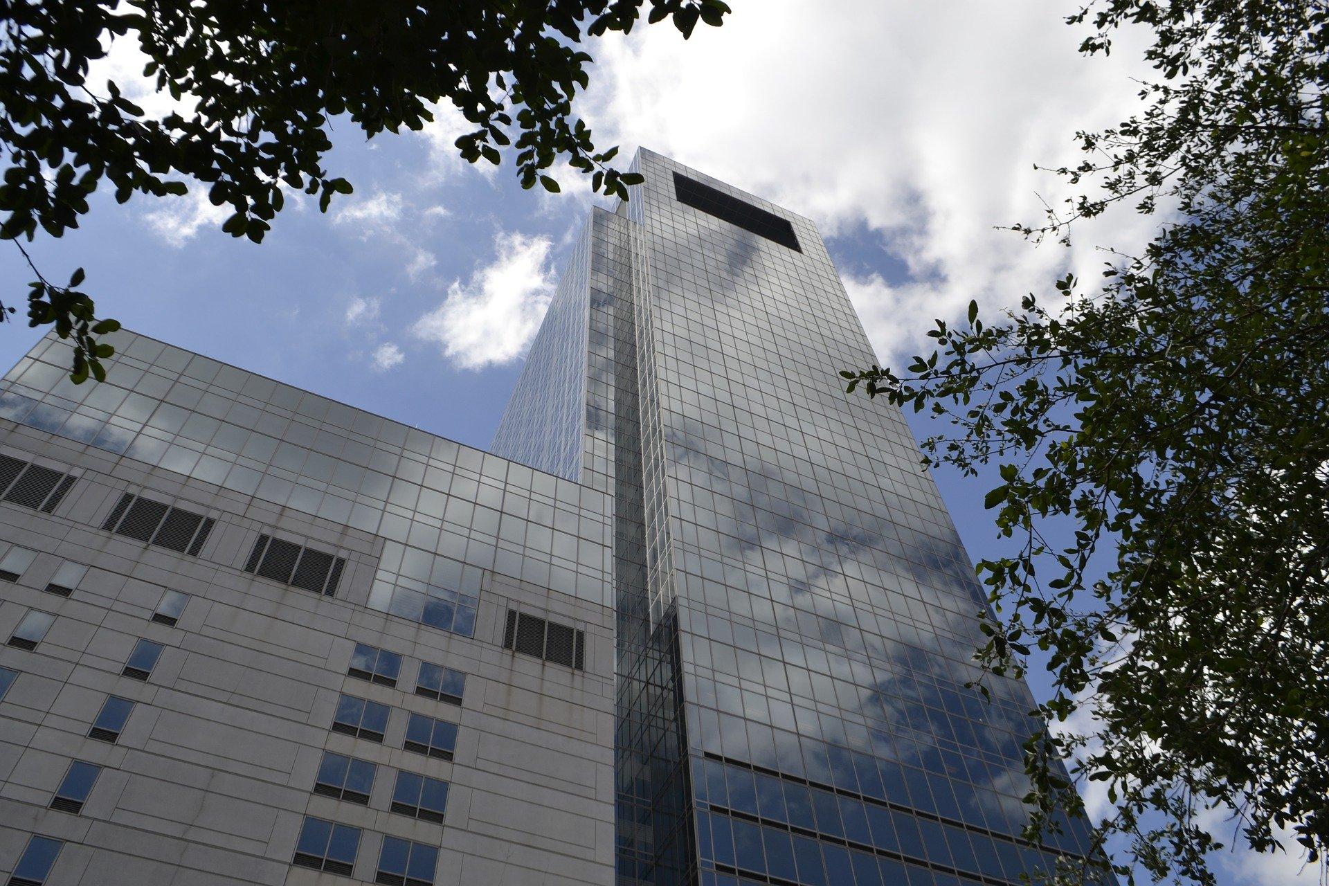 The exterior of one of the many hospitals in the Texas Medical Center.