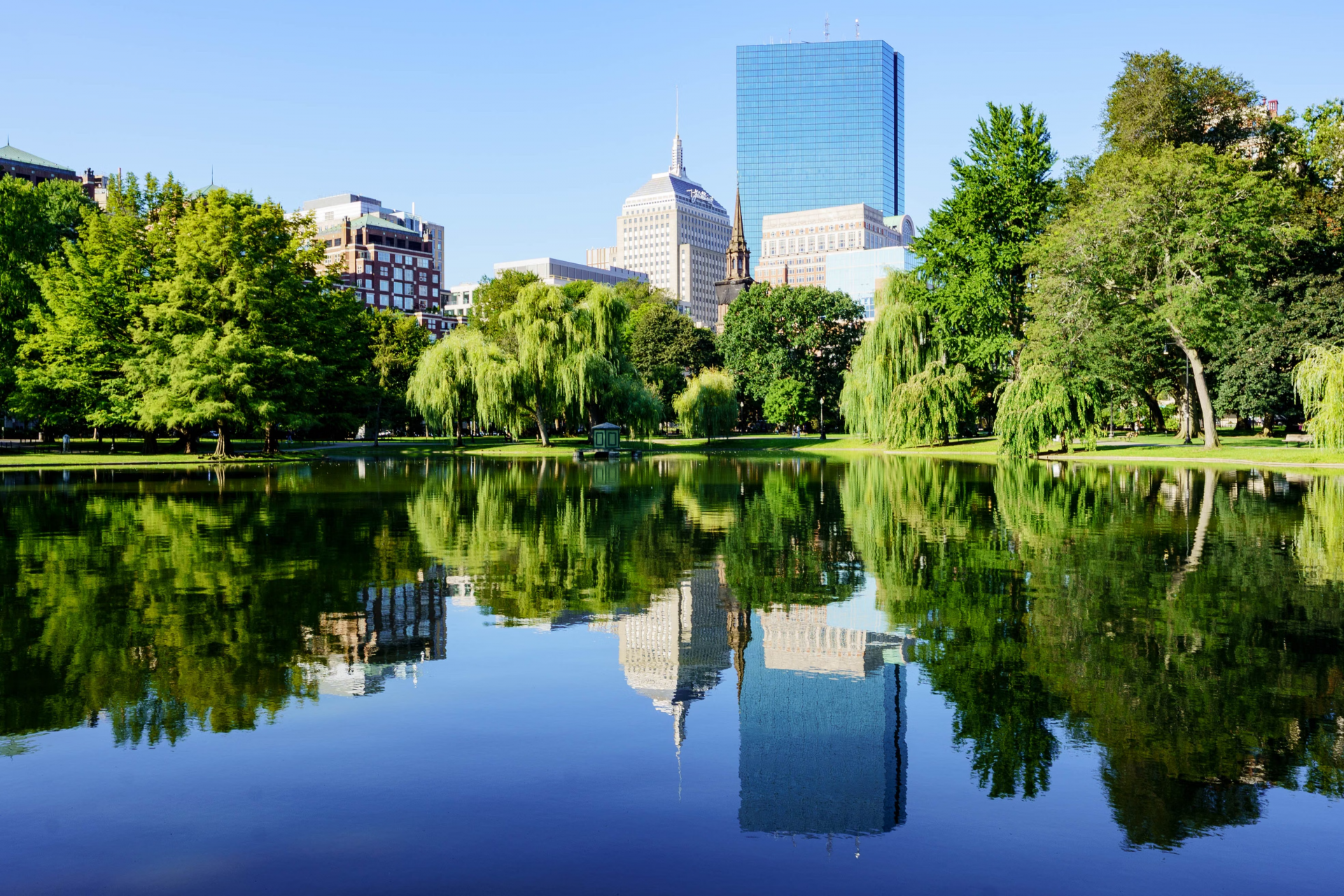 Boston Public Garden reflecting