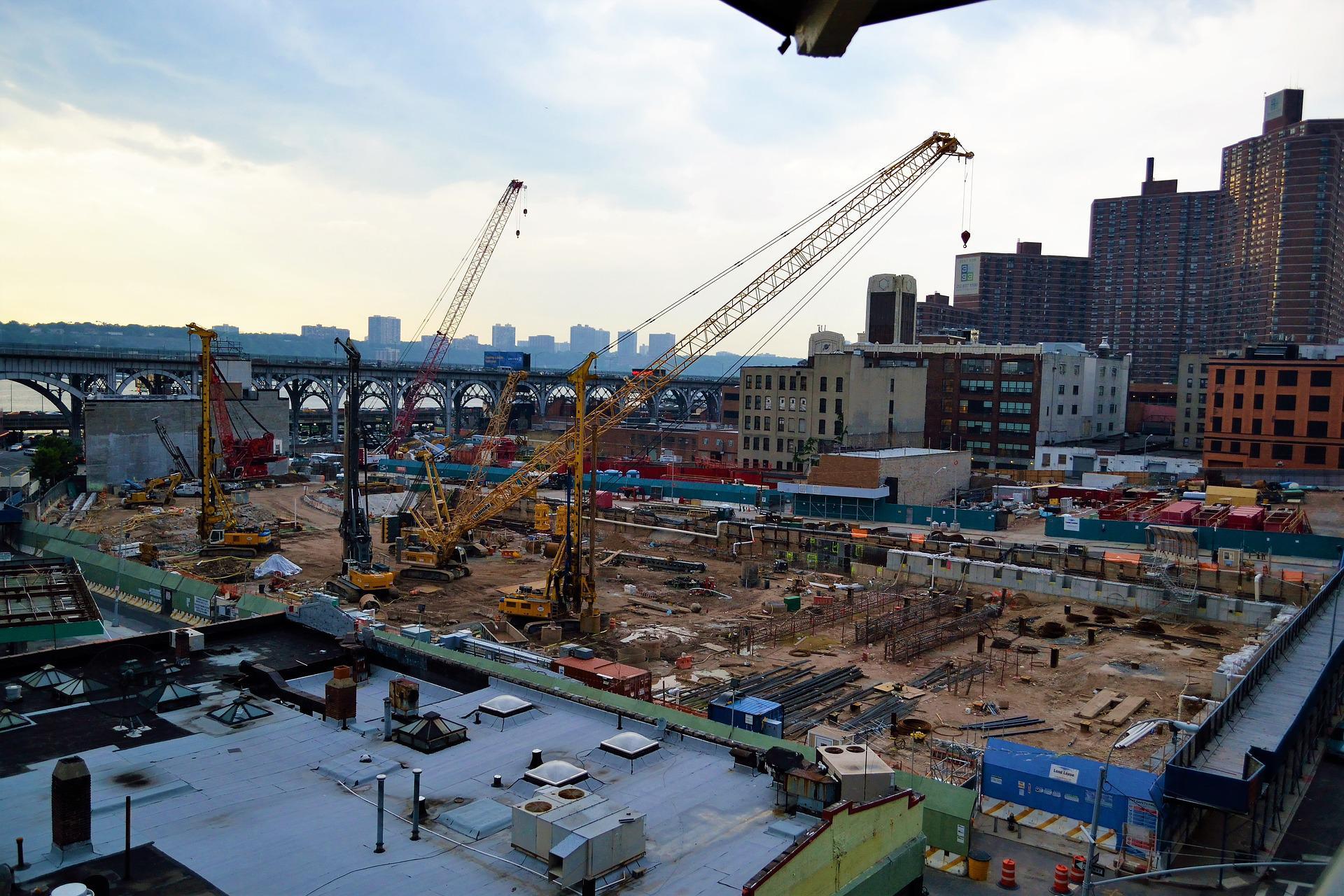 New York City construction site in Harlem