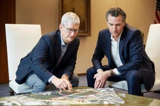 Tim Cook and Gavin Newsom