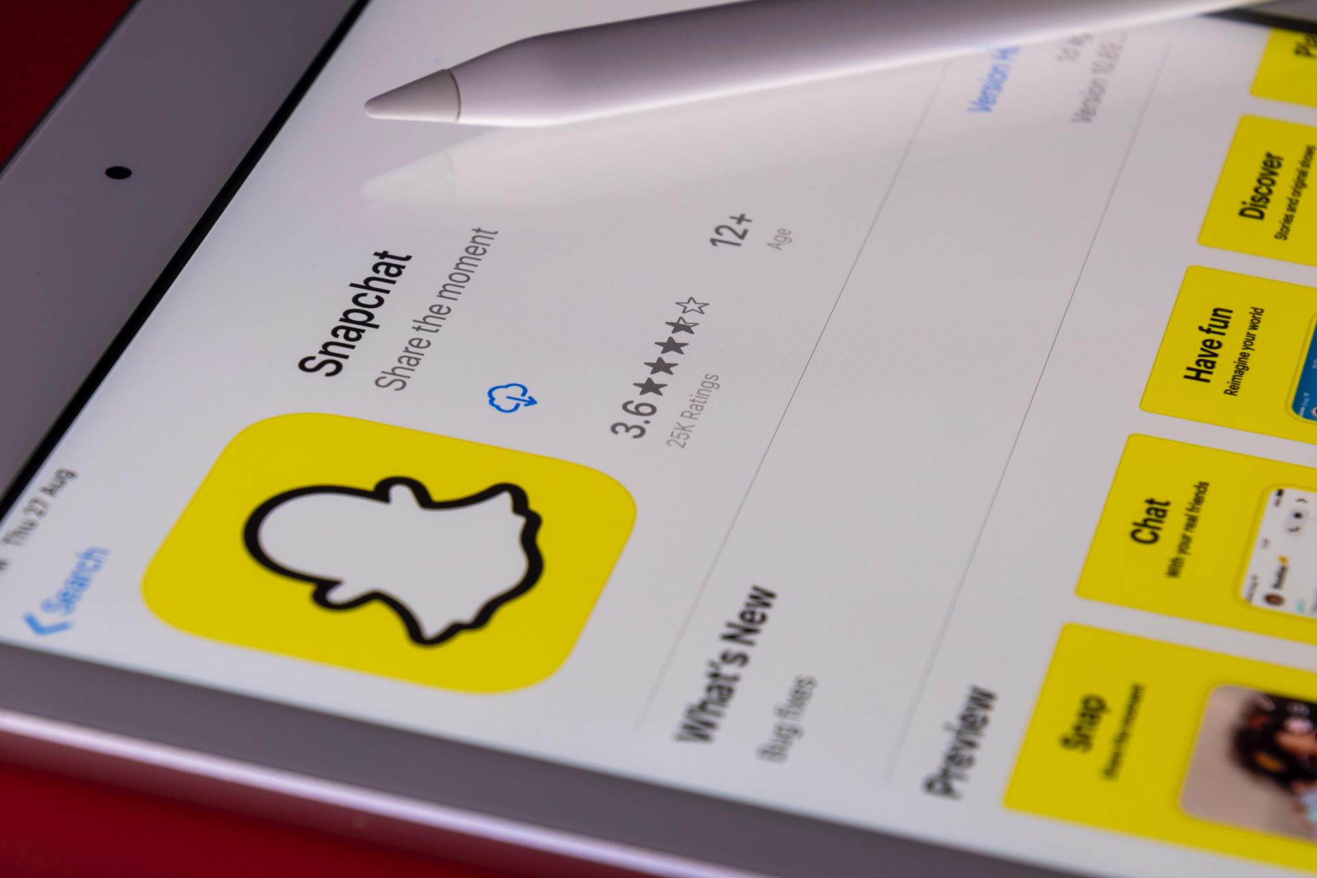 Snapchat application on a phone
