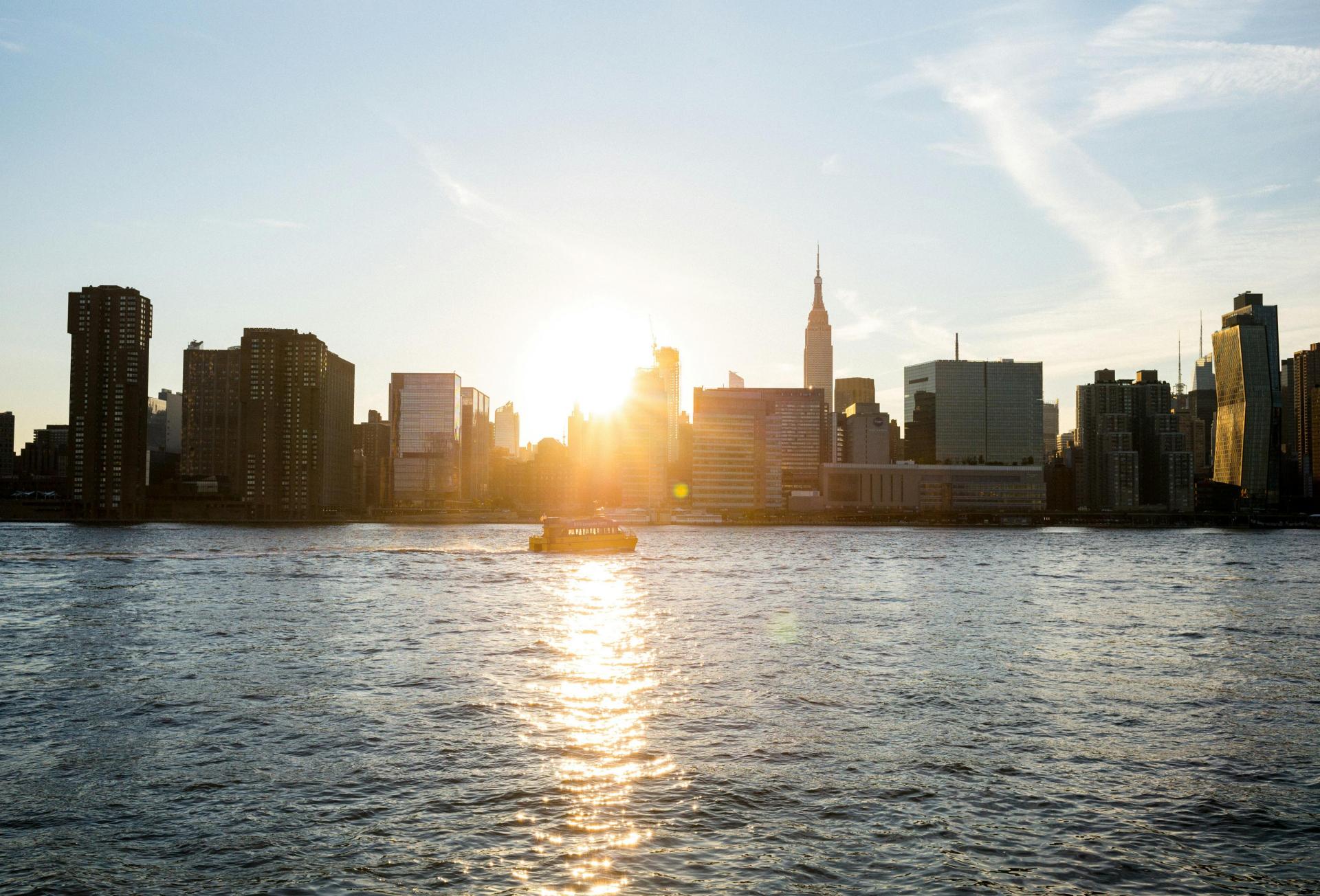 A passenger boat on NYC's East River.