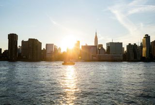 A passenger boat on NYC's East River.