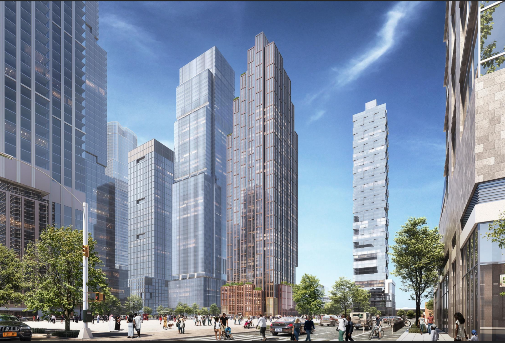 A rendering of the final vision for HDSN, which will be built on a long-vacant spot opposite the Javits Center known as Site K.