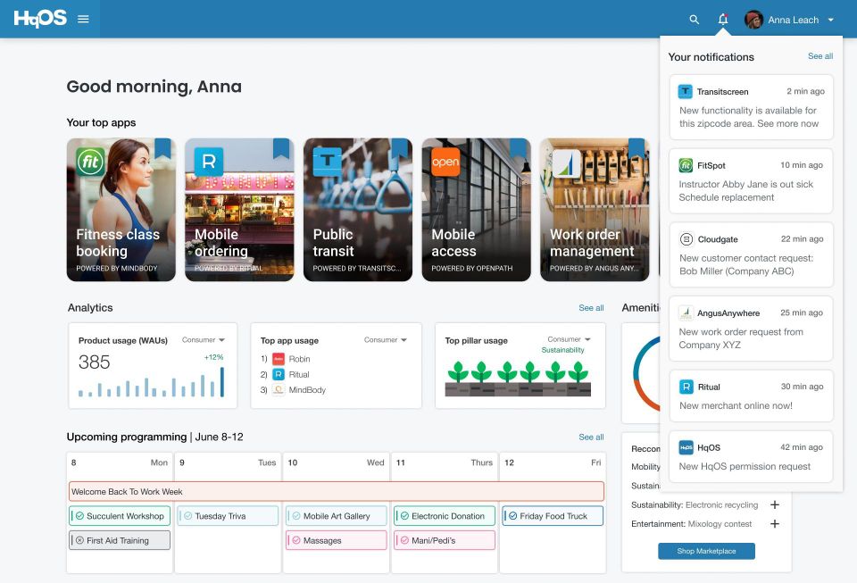 HqOS Landing Page
