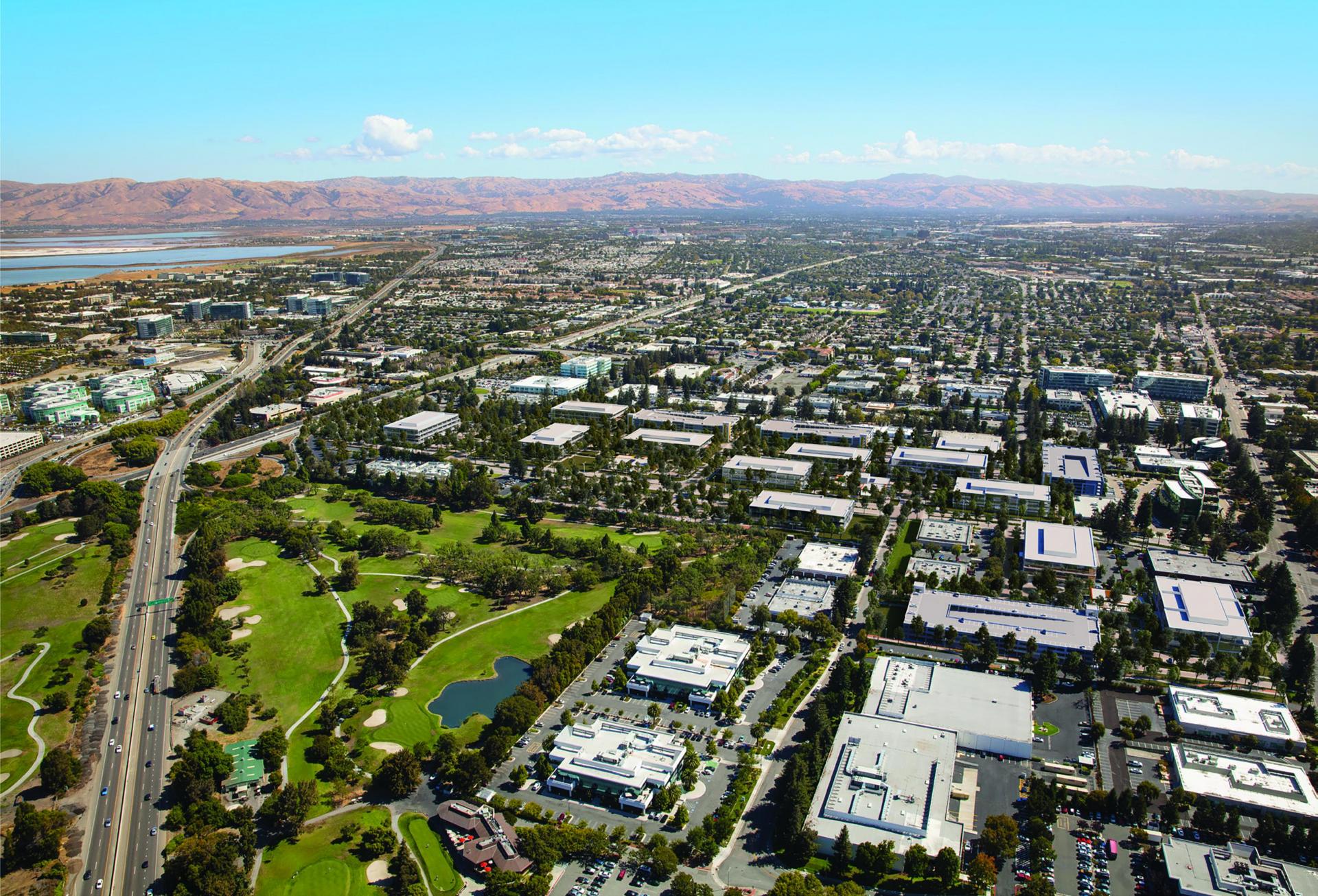A Rendering Of Irvine Co.'s Pathline Park When Complete Sunnyvale Aerial rendering