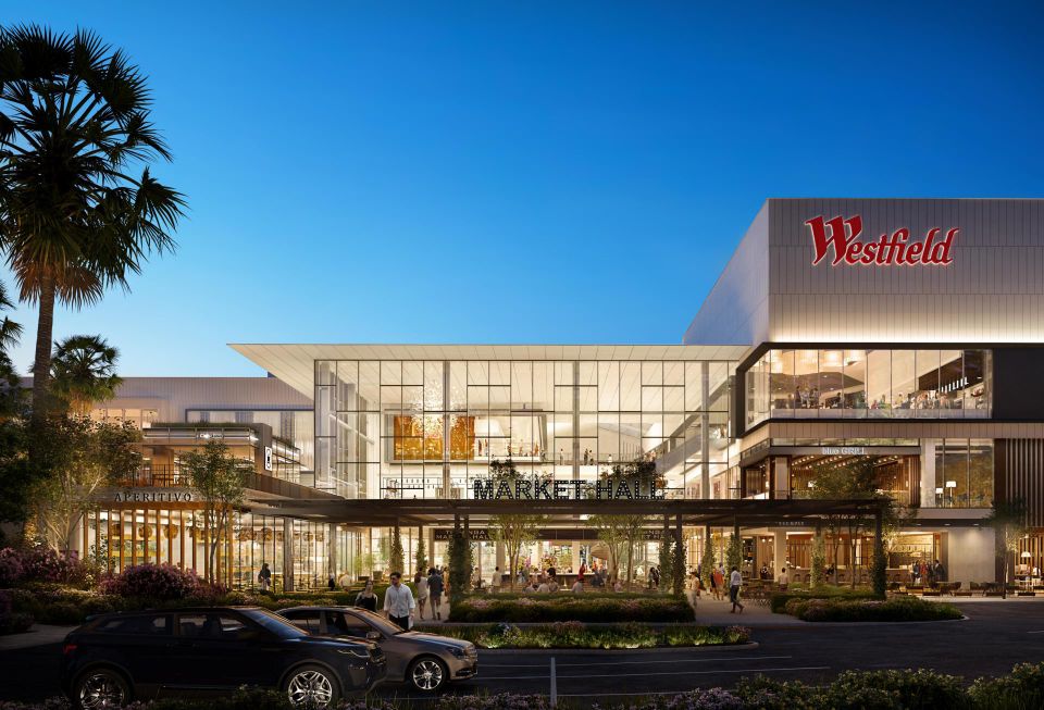 Rendering of Unibail-Rodamco-Westfield's transformation of a former Sears Dept. store in Woodland Hills