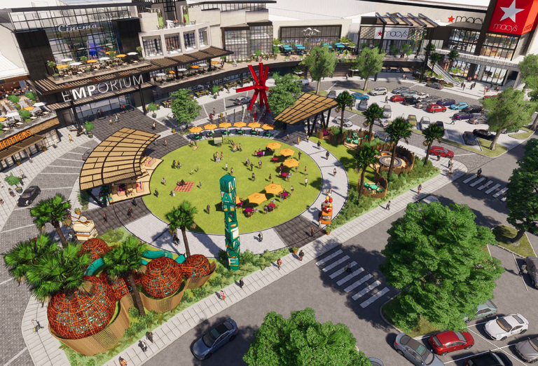 Rendering of Centennial Real Estate's MainPlace Mall in Santa Ana