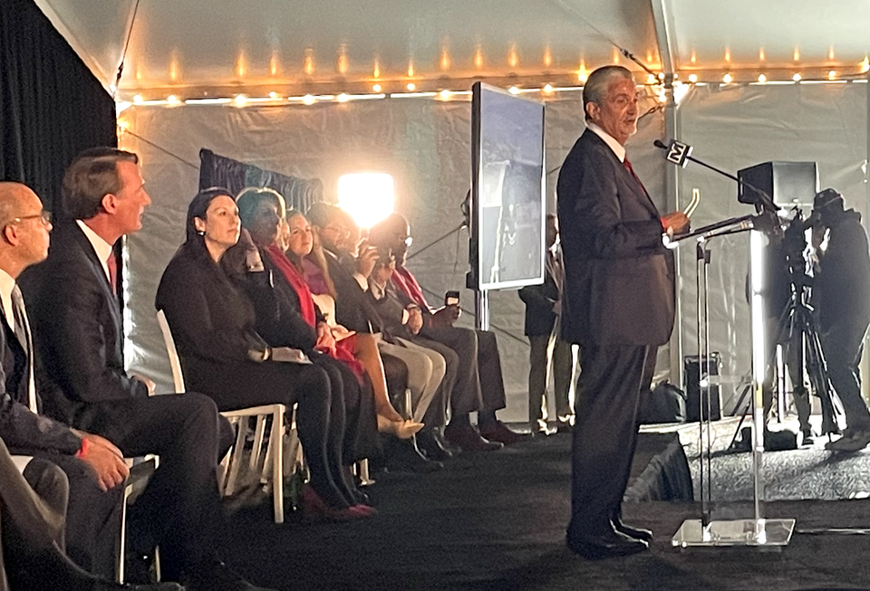 Monumental Sports & Entertainment CEO Ted Leonsis, announcing that the pro sports franchises he owns, the Washington Capitals and Wizards, are moving to Alexandria.