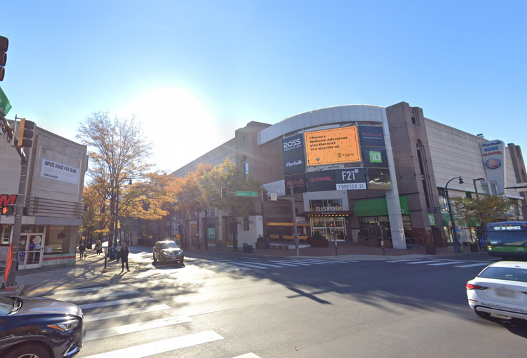 Intersection of Fenton Street and Colesville Road in downtown Silver Spring