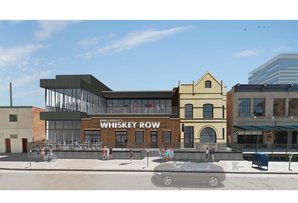 Dierks Bentley's Whiskey Row is moving into the current LoDo's Bar and Grill location near Coors Field. This rendering shows how owners worked with the city to preserve existing historic structures while implementing a multi-level design.