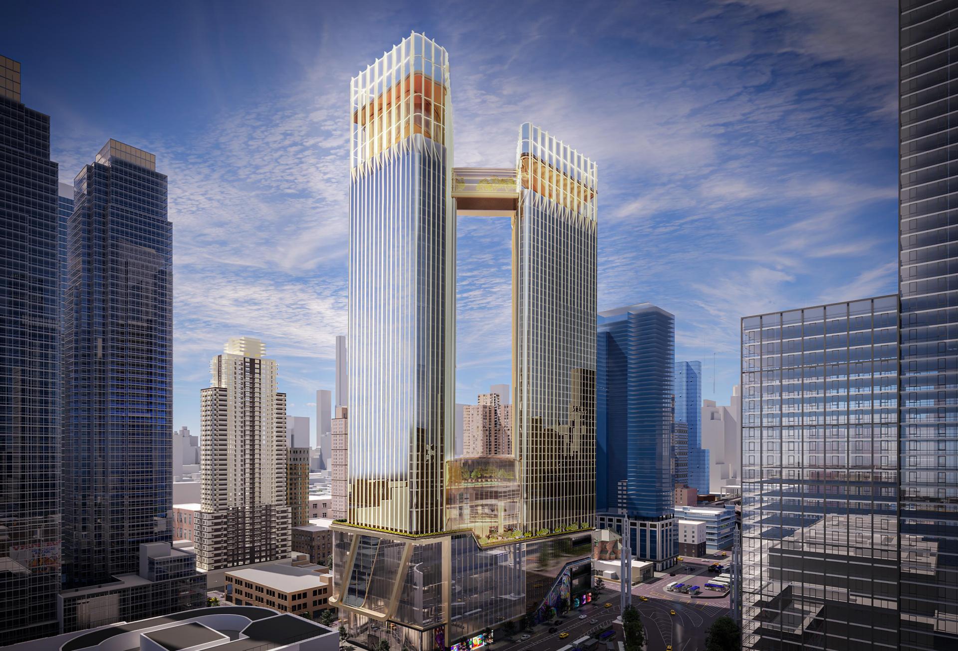 A rendering of the Avenir, Silverstein Properties' proposed 1.8M SF casino and entertainment complex on 41st Street and 11th Avenue.