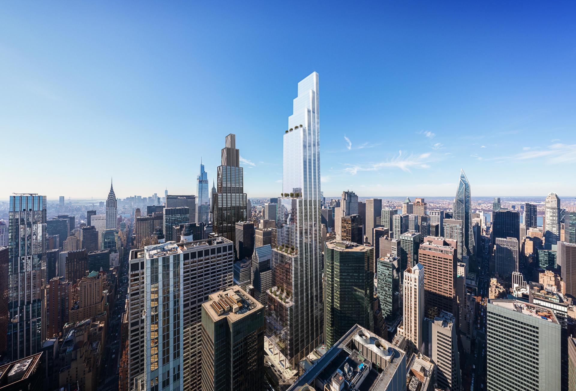 A rendering of 350 Park Ave., an office tower from Ken Griffin, Vornado and Rudin expected to start construction in April.