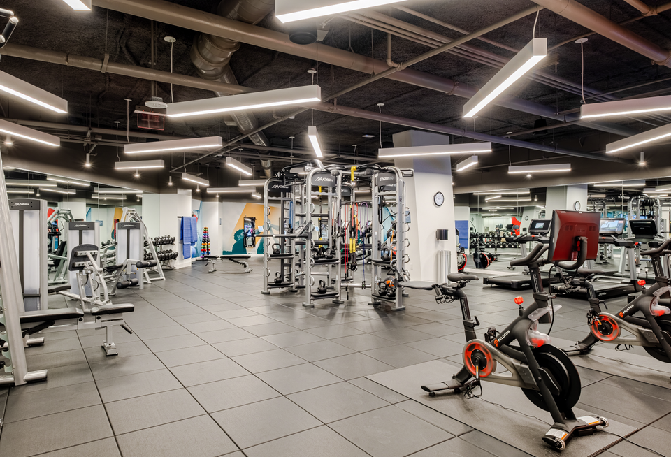 The fitness center at Ballston Exchange
