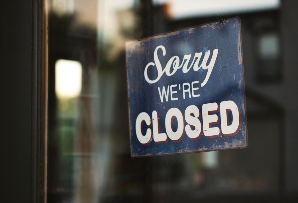 Closed Retail Store Sign