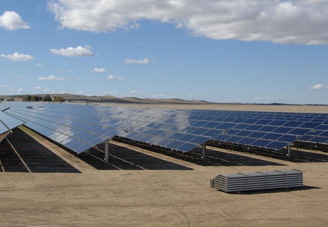 A solar farm in the Southwest United States.