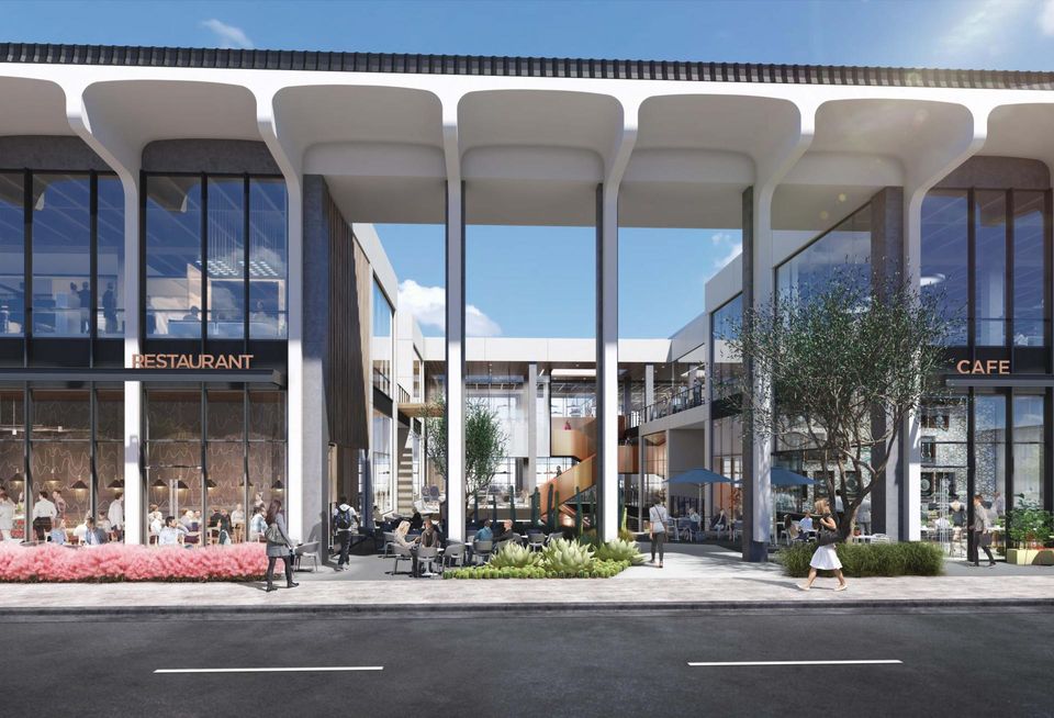Rendering of GPI Cos.' West End mixed-use creative office and retail project in West Los Angeles