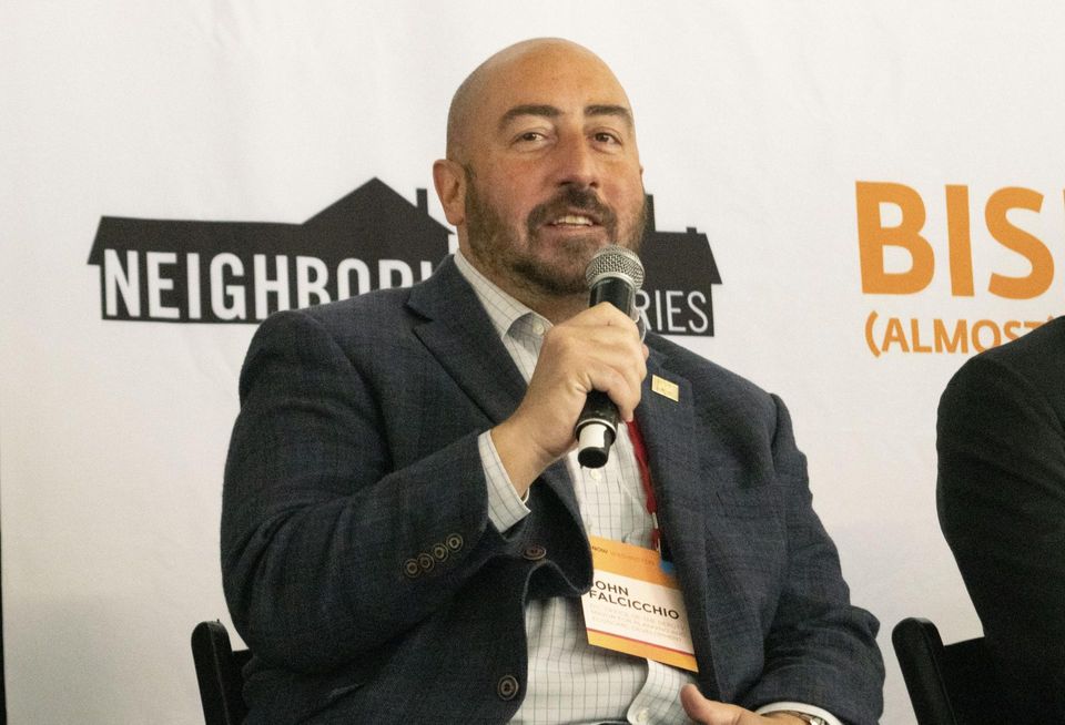 Deputy Mayor John Falcicchio speaks during a panel at Bisnow's The Future of Downtown D.C. & The Golden Triangle event on March 31, 2022.