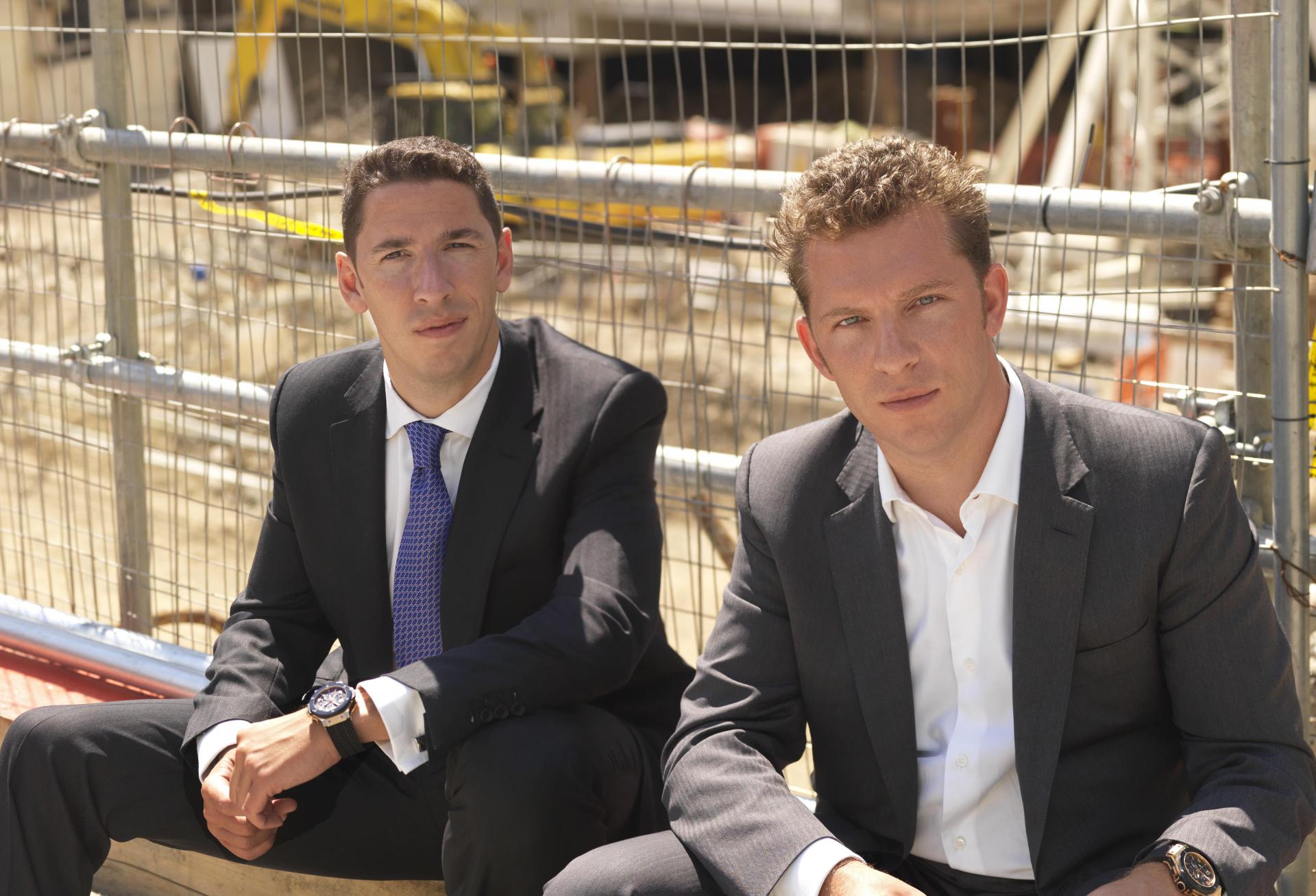 Christian and Nick Candy on-site at One Hyde Park during construction.