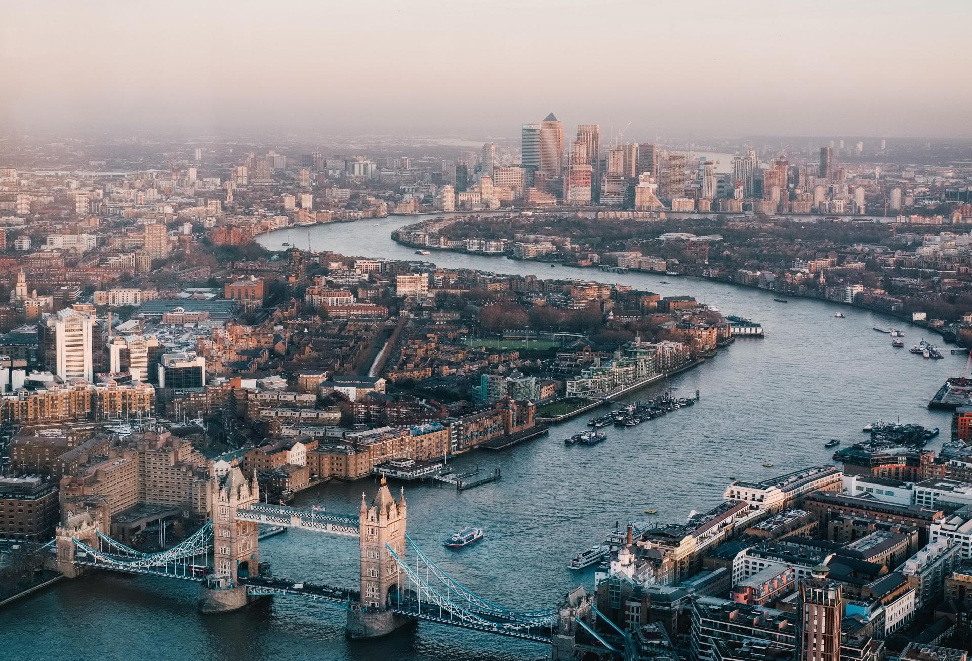 Central London aerial photo