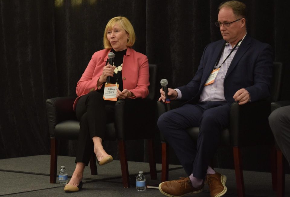 Sharon Ricardi, managing director of HallBridge Partners, speaks during Bisnow's 2022 Mid-Atlantic Senior Housing Summit.