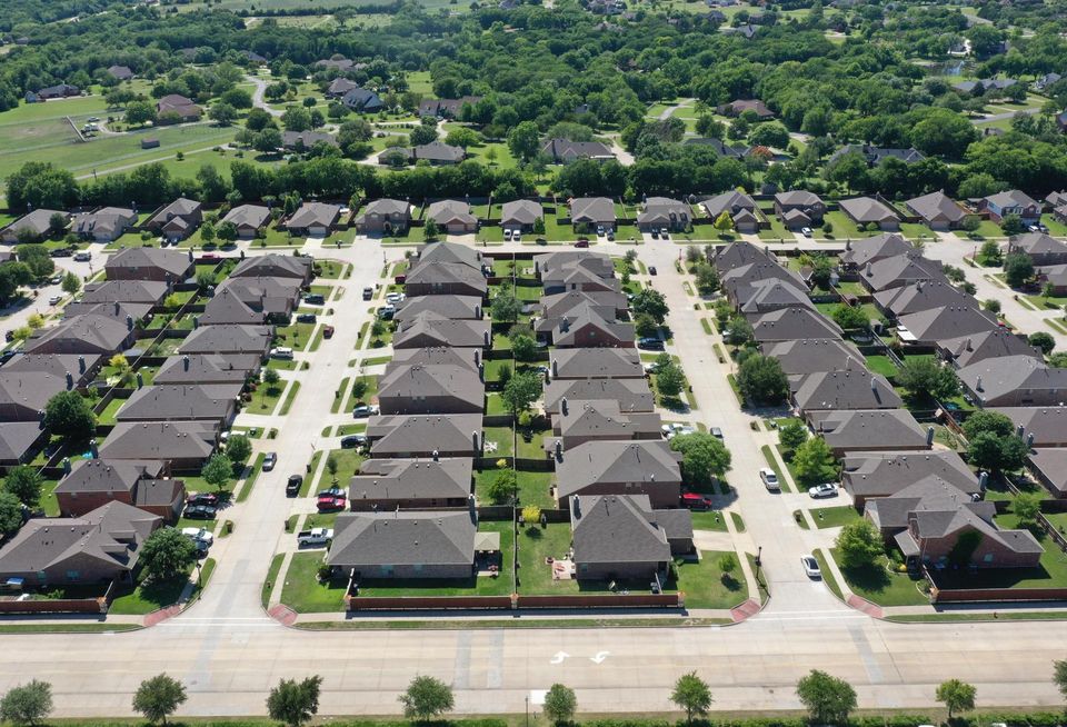 aerial of rooftops