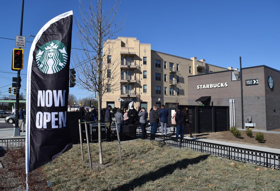 The Starbucks at Skyland Town Center had its grand opening on Feb. 11, 2022, with multiple city officials, including the mayor, in attendance