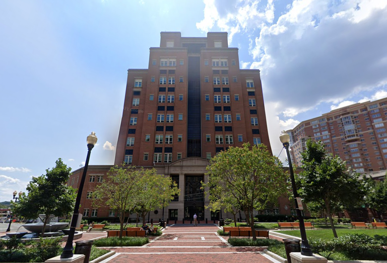 The Albert V. Bryan U.S. Courthouse, which hosts the Alexandria division of the U.S. District Court's Eastern District of Virginia
