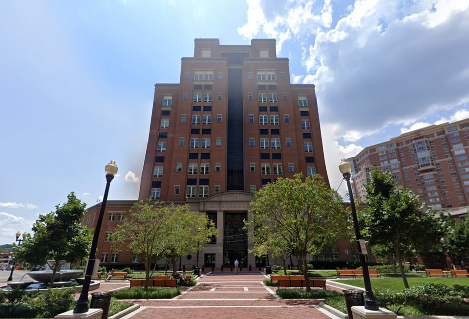 The Albert V. Bryan U.S. Courthouse, which hosts the Alexandria division of the U.S. District Court's Eastern District of Virginia