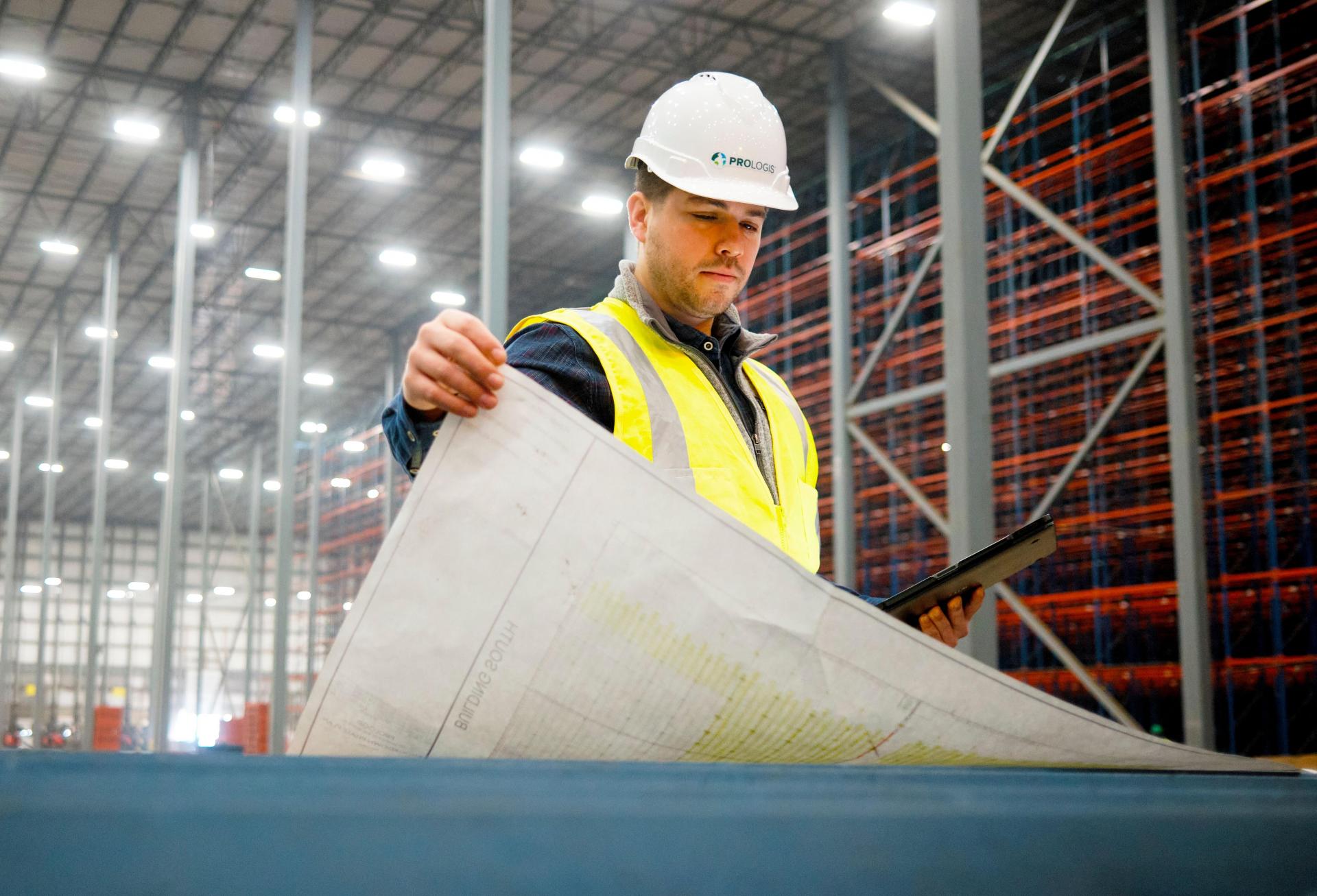 Prologis Warehouse Interior Man Planning