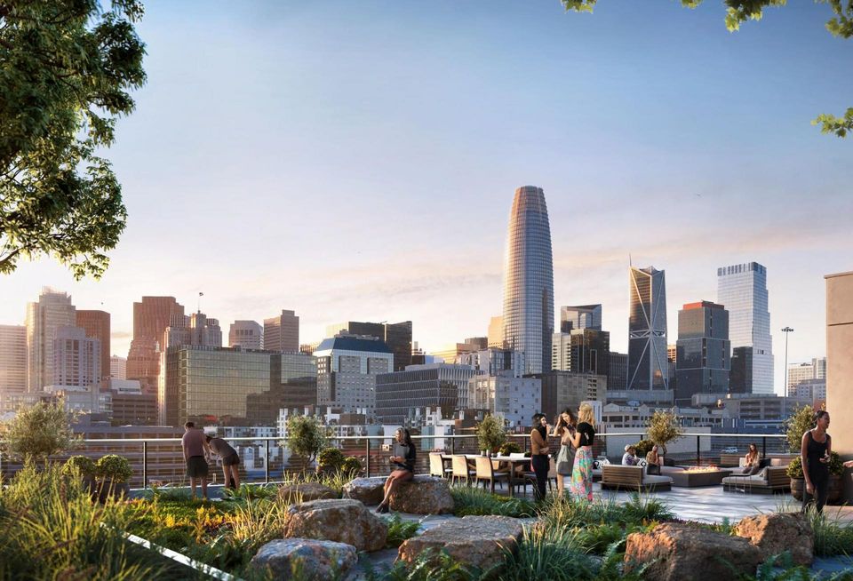Render of 531 Bryant Roof View 