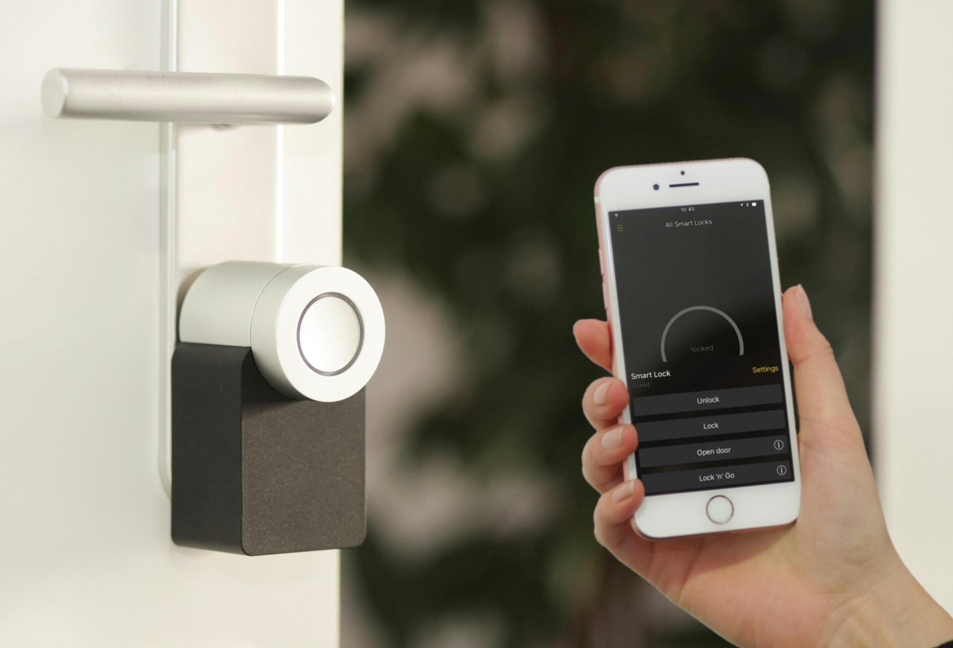 A smart lock feature in a single-family home.