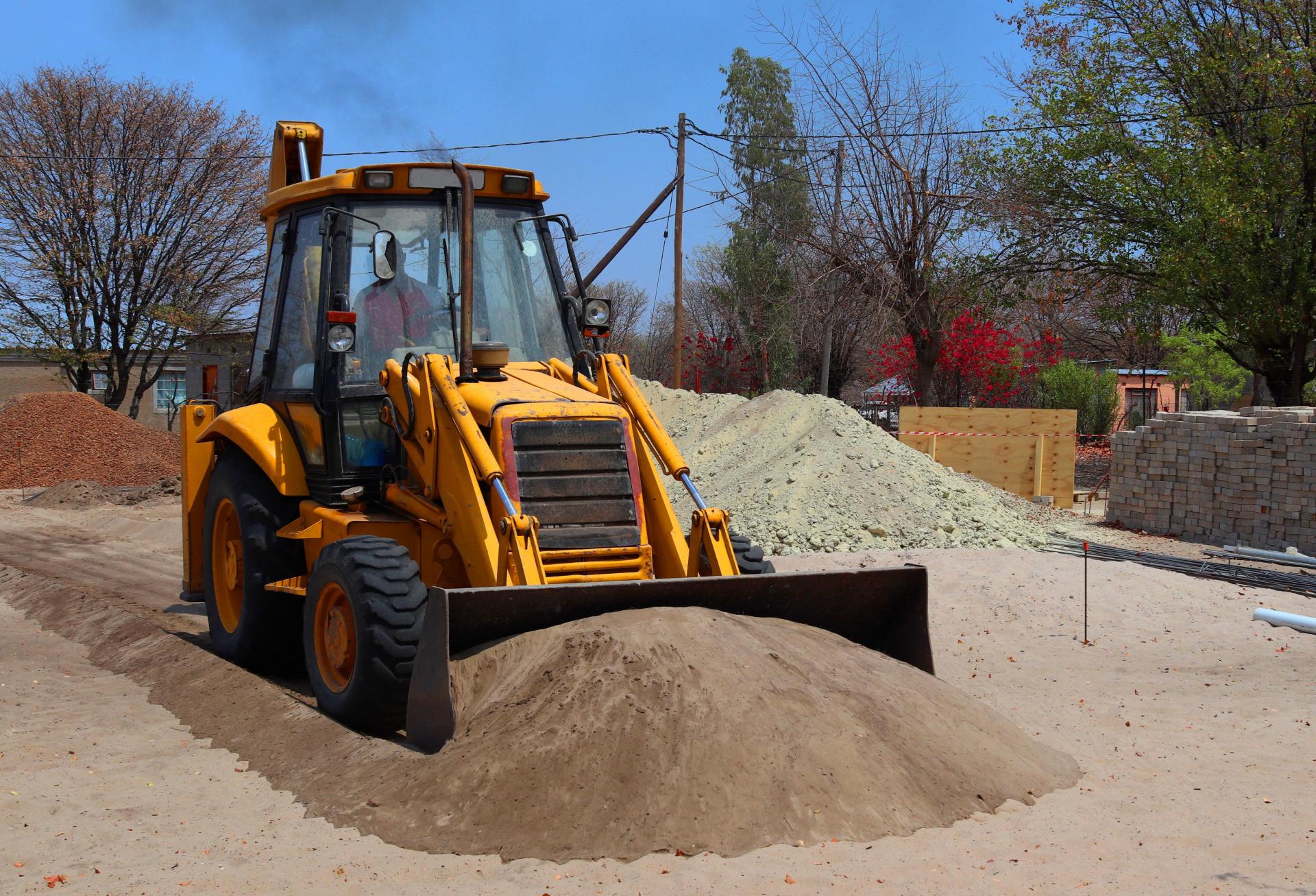 Bull dozer pushing dirt