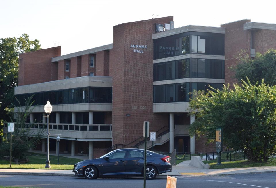Abrams Hall, which contains a 54-unit assisted living component for low-income seniors, on The Parks at Walter Reed campus just south of the Walter Reed General Hospital historic building.