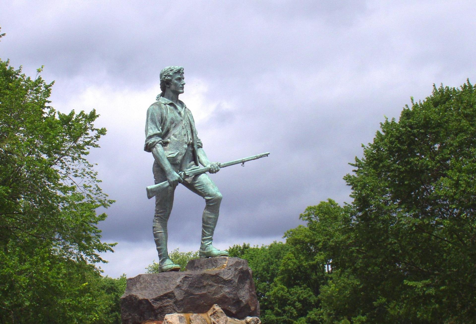 Minuteman statue in Lexington.
