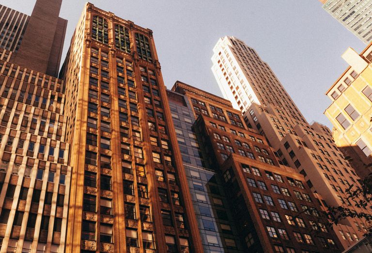 Looking Up At Towers In New York