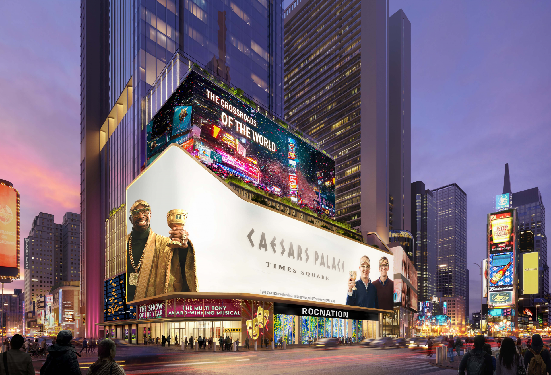 A rendering of 1515 Broadway, where SL Green plans to place a casino if awarded a license by New York State.
