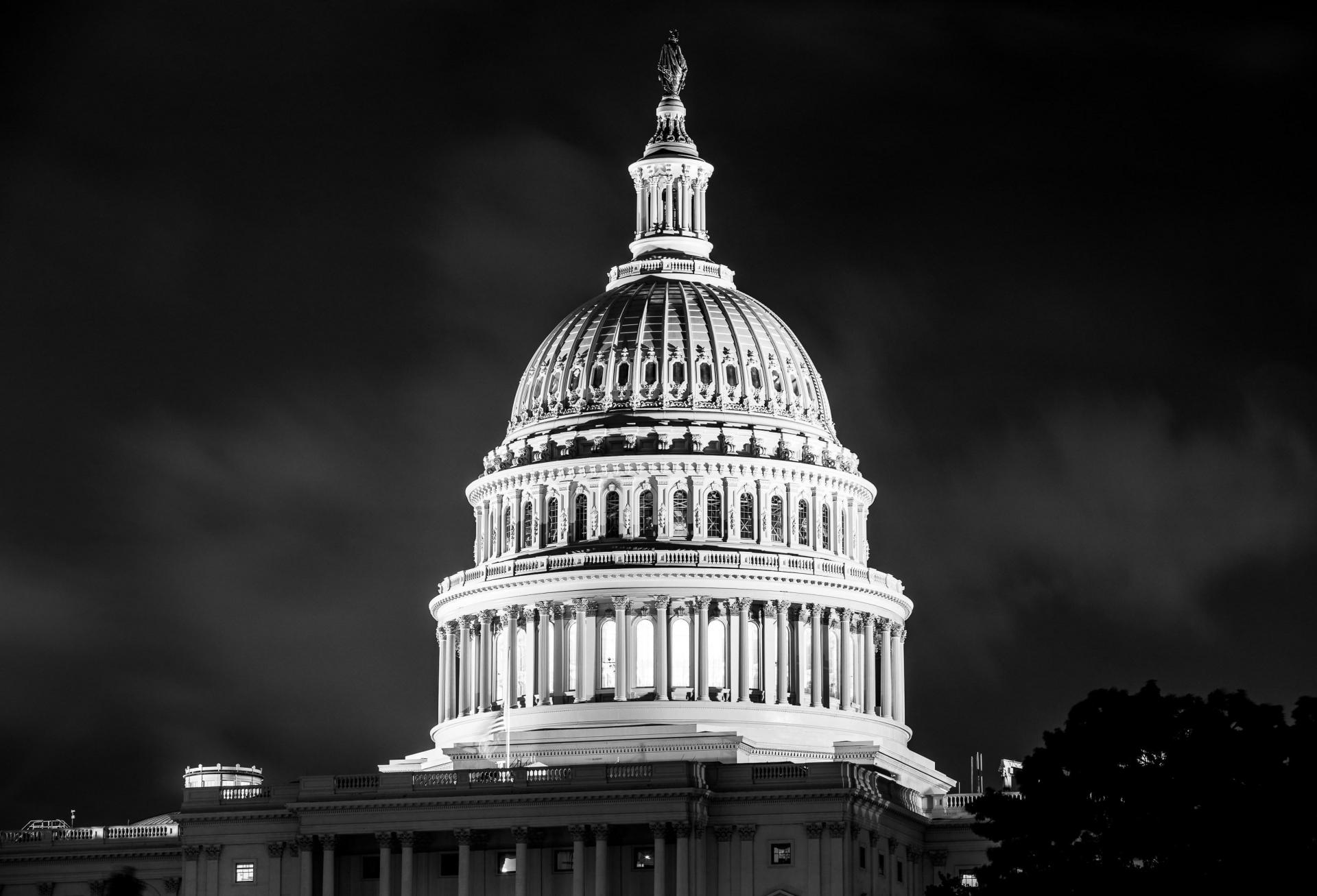 Capitol Hill at night