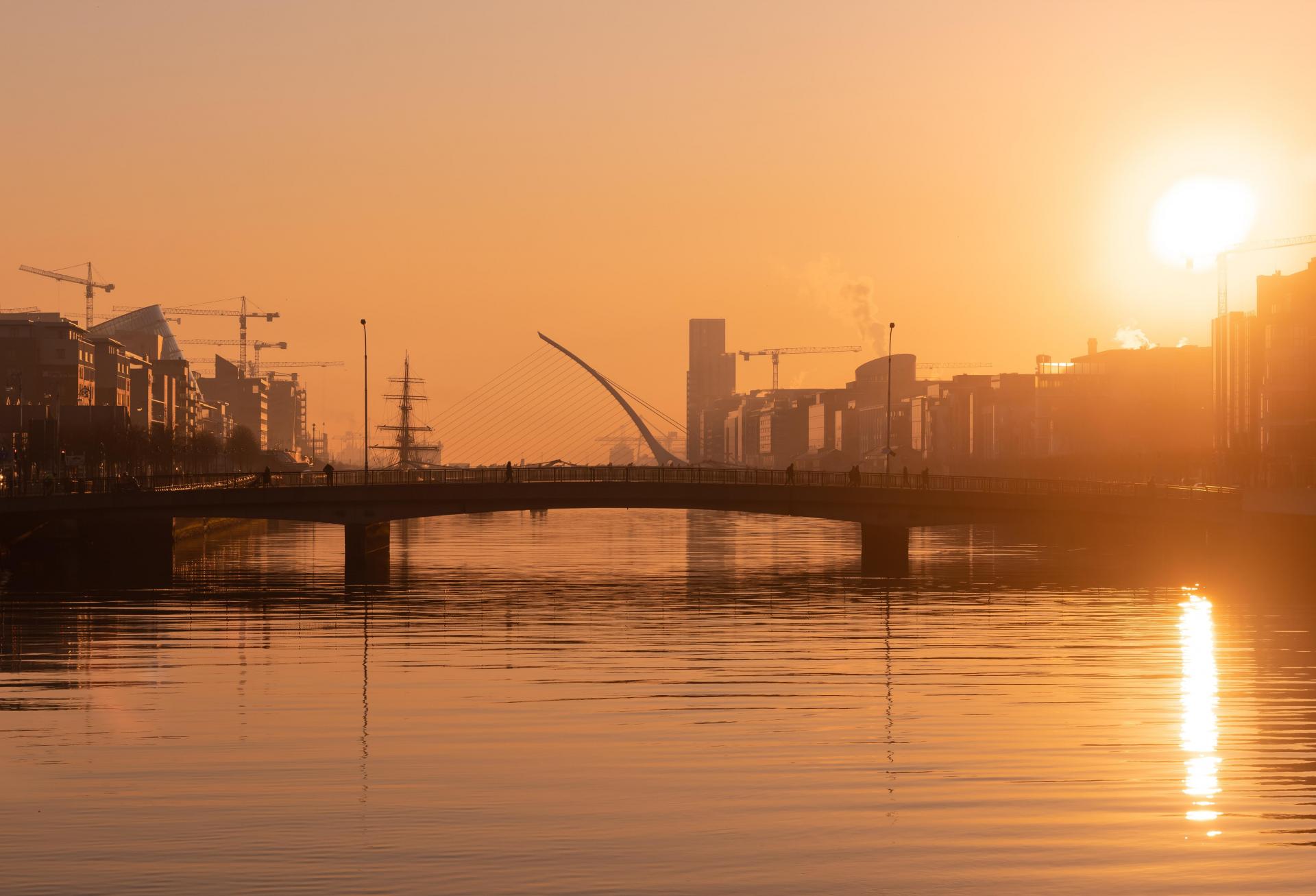 Dublin docks at sunrise