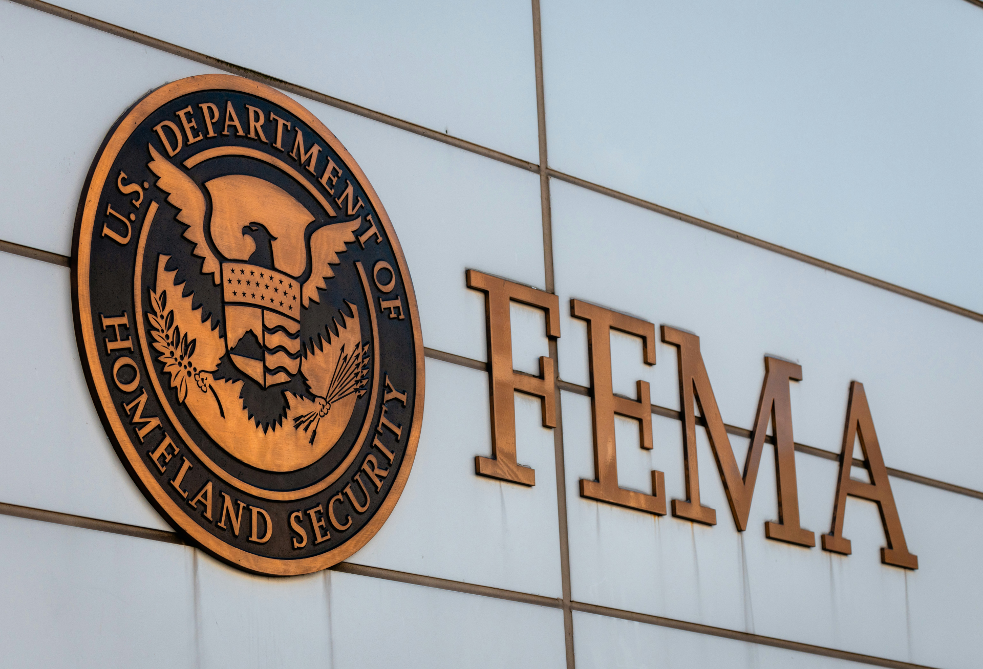 A sign outside the FEMA offices in Washington D.C. in March 2025. 