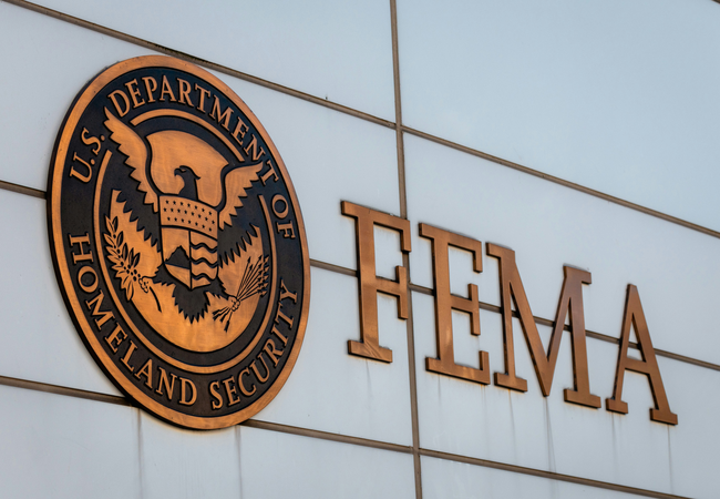 A sign outside the FEMA offices in Washington D.C. in March 2025. 