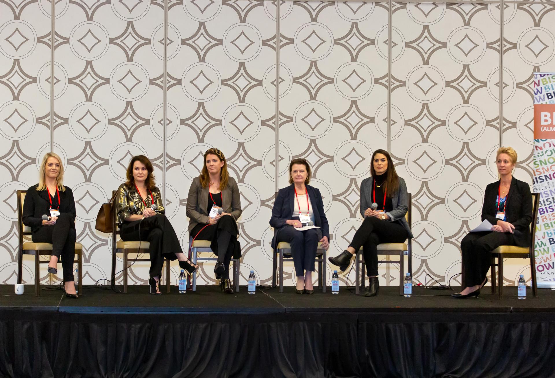 Newmark Knight Frank’s Laura Stumm, Cypress Equity Investments' Alla Sorochinsky, MAK Center for Art and Architecture's Priscilla Fraser, HR&A Advisors' Martha Welborne, BLVD Hospitality's Margaux Rotter and Allen Matkins' Emily Murray at Bisnow's Los Angeles Power Women event Dec. 12 at the JW Marriott LA Live in downtown Los Angeles Newmark Knight Frank’s Laura Stumm, Cypress Equity Investments' Alla Sorochinsky, MAK Center for Art and Architecture's Priscilla Fraser, HR&A Advisors' Martha Welborne, BLVD Hospitality's Margaux Rotter and Allen Matkins' Emily Murray at Bisnow's Los Angeles Power Women event Dec. 12 at the JW Marriott LA Live in downtown Los Angeles