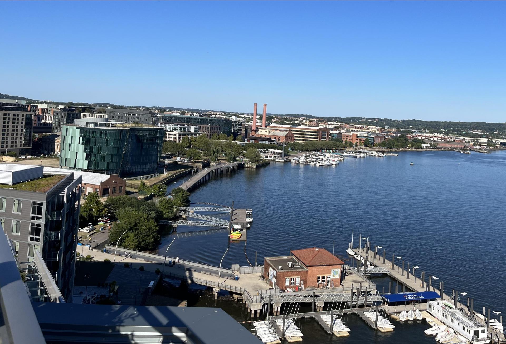 D.C.'s Navy Yard, seen from the rooftop of the Maren apartment building. 