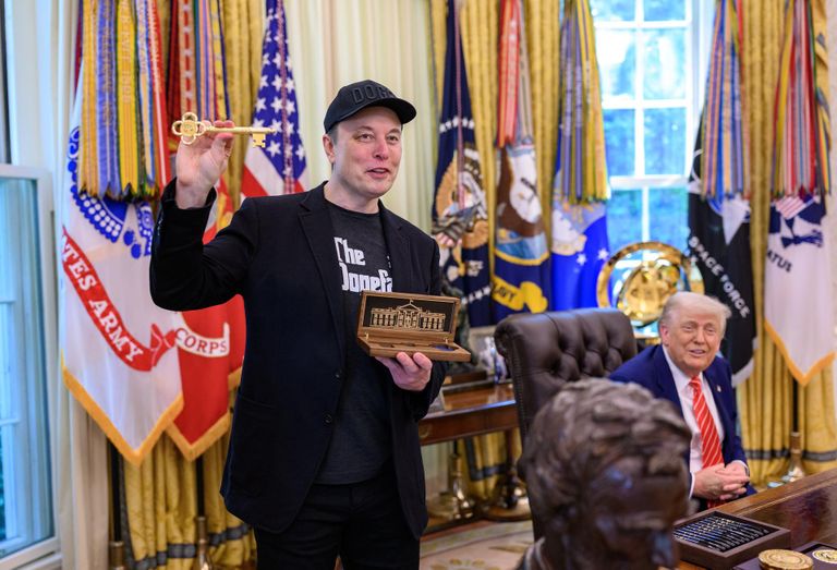 Elon Musk President Donald Trump Oval Office DOGE Sendoff May 30 2025