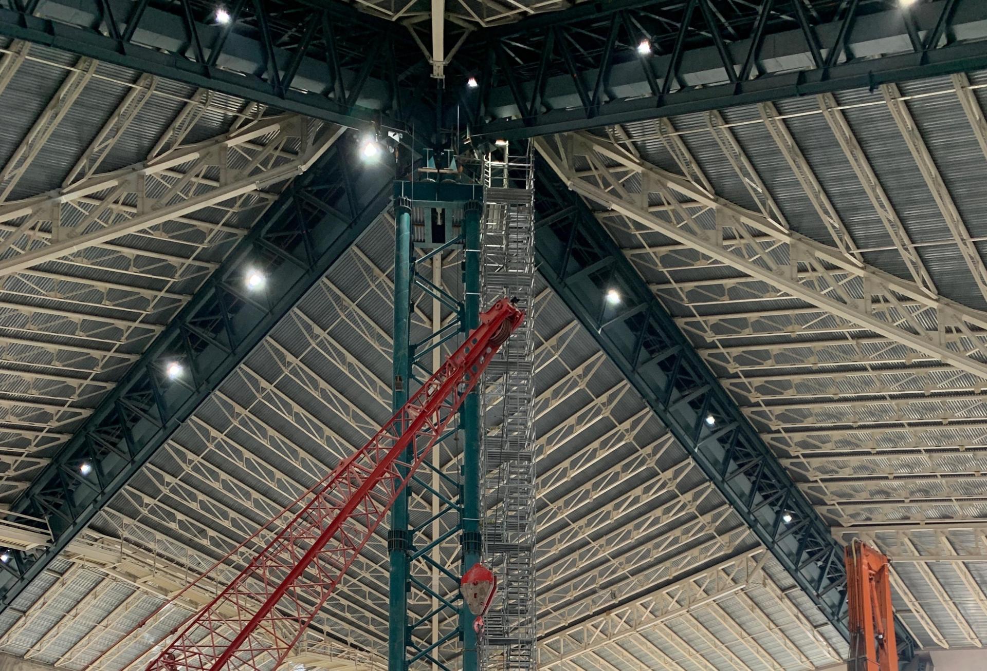 KeyArena Gutted, With 44M-Pound Roof Held Up By Steel Beams